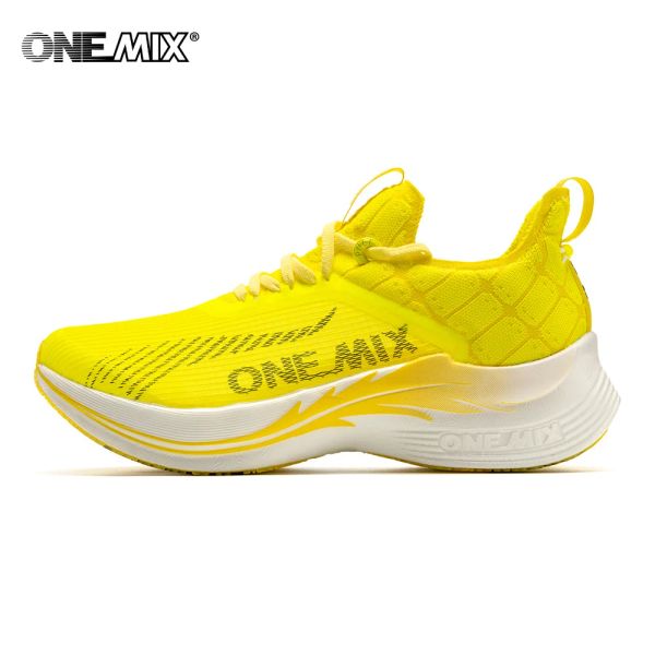 Boots Onemix Brand Marathon Chaussures de course Plaque de carbone Racing Shoe Professional Support stable Choc Salking Walking Athletic Male pour le commerce de détail
