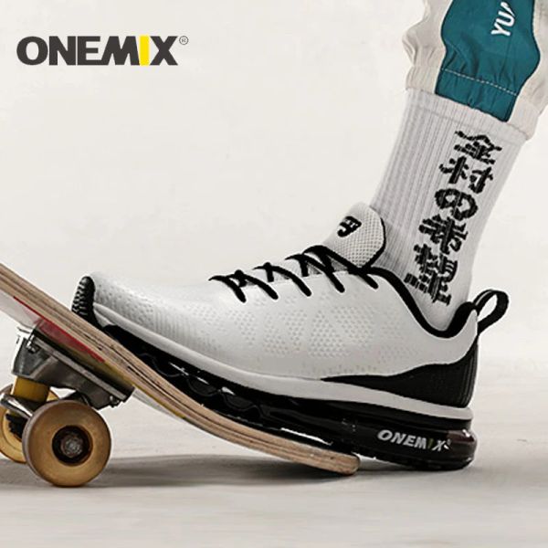 Botas Onemix Men Zapatillas para correr Cojín de aire Imploades de cuero de cuero zapatillas de zapatillas de descarga al aire libre