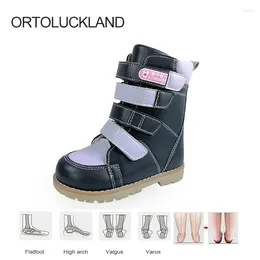 Boots Ortoluckland Girls schoenen Cihld orthopedisch leer voor kinderen peuter lange kalf clubfoot schoeisel met ortische aartszolen