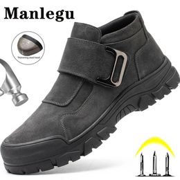 Bottes En plein air mâle chaussures indestructibles bout en acier chaussures de sécurité hommes chaussures de travail Anti-smash Anti-crevaison travail baskets chaussures mâle 231116