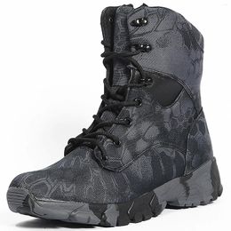Botas al aire libre hombres camuflaje fuerzas especiales transpirable cómodo duradero desierto vulcanizar zapatos nieve invierno calzado