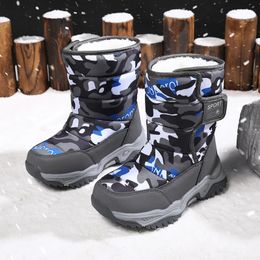 Botas ao ar livre esporte sapatos de algodão criança calçados moda à prova dwaterproof água crianças altas botas de pelúcia crianças botas de inverno meninos meninas botas de neve 231121