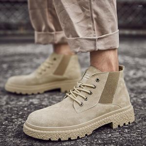 Bottes Sports de plein air Casual Cuero Sneaker pour chaussures Patins Chaussures Hommes Marcher Cuir Casual Porter confortable