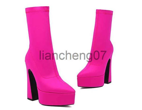 Bottes surdimensionnées grande taille grande taille bottes élastiques femmes chaussures bottines pour femmes dames bottes chaussures femme hiver x0928