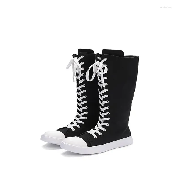 Bottes Owen Seak Femmes Knee High Tooms Chaussures Lace Up Casual Zip Sneakers Luxury Black Shoe