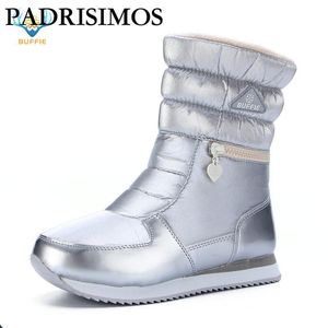 Botas PADRISIMOS Mujer Invierno Zip Snow Boot Platfrom Tamaño grande Warm Sliver MidCalf Fashion Russian JSH-M025
