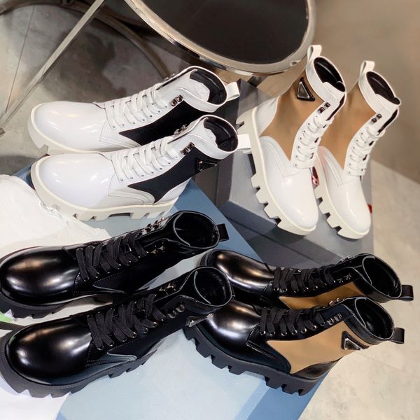 Bottes plate-forme botkle chaussures de femmes en cuir réel designer en cuir chondres chaussures de cheville bottes en cuir brillant bottes de moto