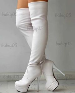 Botas talla grande 32-46 señora sexy muslo botas altas plataforma otoño tacones súper altos botas mujeres tacones altos vestido de fiesta zapatos mujer T231117