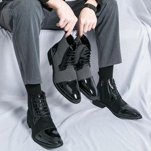 Bottes à bout pointu pour hommes, chaussures assorties avec tout, décontractées, basses, de luxe, marque classique pour mariage, 2024