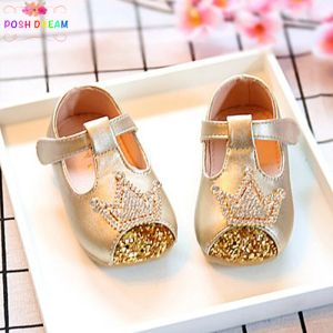 Boots Posh Dream Gold Crown Spring and Automne Princess Brand Baby Girls Chaussures Chaussures pour bébé pour bébé