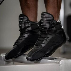 Boots Hommes professionnels Chaussures de lutte noires Chaussures de sport Black Men de créateur Chaussures de boxe Menshigh Top Gym Shoes Man