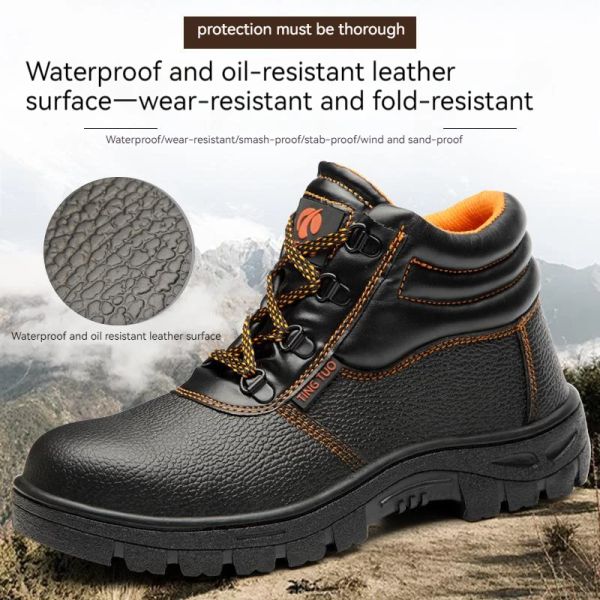Bottes Protective Safety Chores Men Industrial Pincture Proofing Antismashing Work Boots Boots Toe Footwear Footwear Slip Résistant