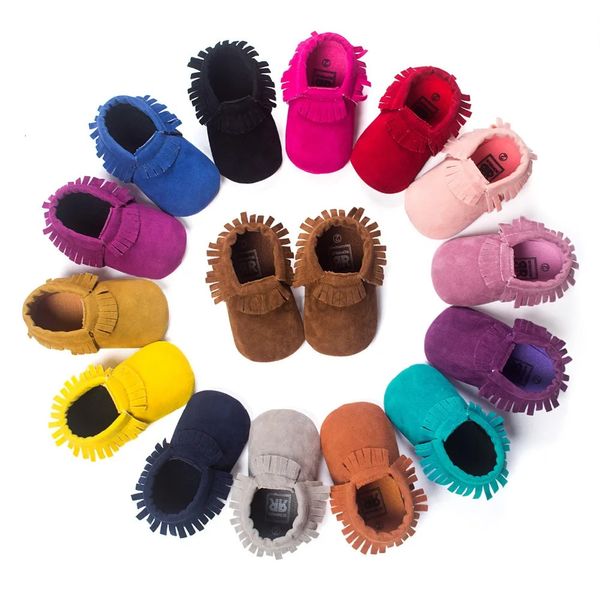 Botas PU gamuza recién nacido bebé niño niña bebé Mocasines suaves Moccs zapatos bebé borde suela suave cordones antideslizantes 231027