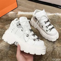 Boots Punk Womens Ankle Boots Fashion Casual Rock Rock Female Chaussures Chunky Metal Decoration Boots Boots Femme Chaussures Platform T240528
