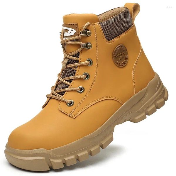 Botas protectoras de calidad para hombre, zapatos de trabajo impermeables indestructibles, a prueba de pinchazos, con punta de acero, para invierno