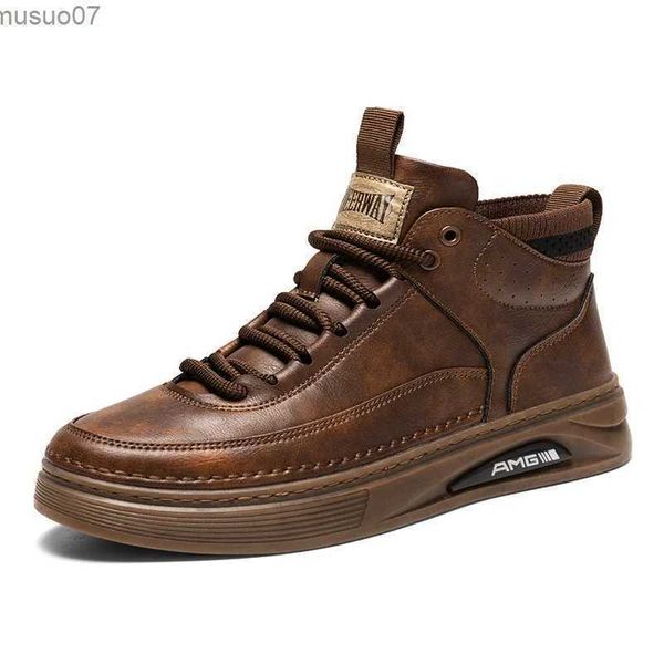 Bottes rétro mode hommes chaussures en cuir véritable de haute qualité chaussures hautes hommes d'affaires bottes courtes bottes d'alpinisme noires