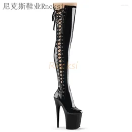 Boots Rncksi Fashion Platform Over the Knee Women High Heels High Sexy Party Chaussures Longs Madies Large Taille34-46