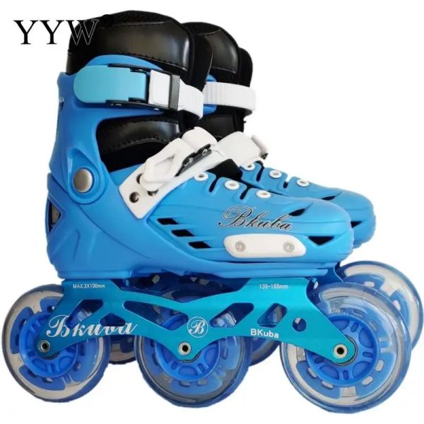 Boots Roller Sneaker PVC Flash Réglable Enfants 3 roues Chaussures Skate Skate Skating pour 2 couleurs