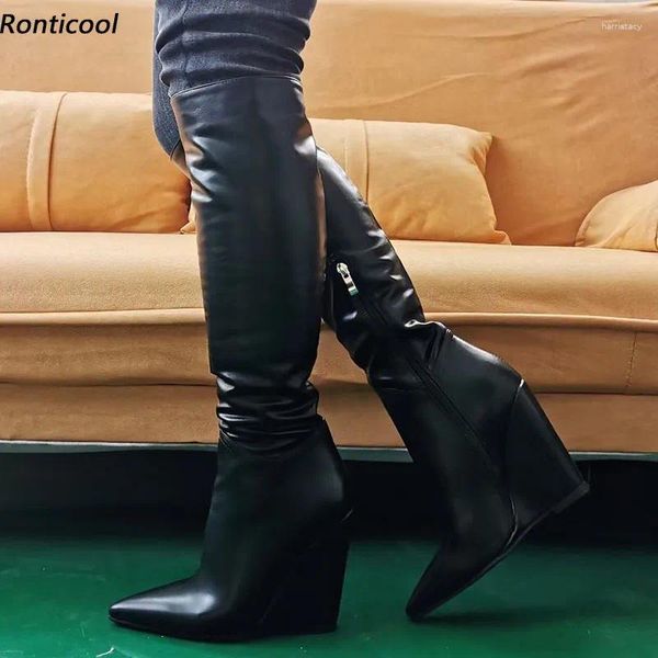 Boots Ronticool Change Couleur à la main Femmes Hiver Centures de genou Halou