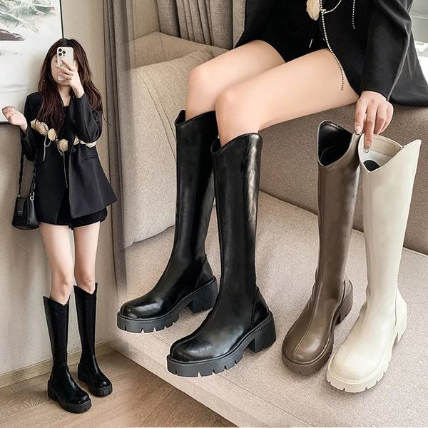 Bottes bout rond chaussures en caoutchouc pour femmes chaussures d'hiver Sexy cuissardes talons hauts bottes femmes fermeture éclair pluie 2023 Stiletto Lolit 231120