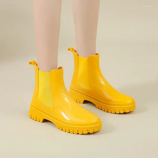 Bottes botte en caoutchouc pour femmes chaussures de pluie imperméable travail jardin galoches pêche bottes de pluie Skateboard cheville chaussures de cuisine