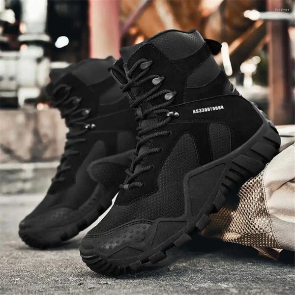 Botas Suelas de goma High Tops Classic Black Shoes 46 Sneakers de tobillo Men Sport Joggings VIP Enlace de alta calidad Cosplay