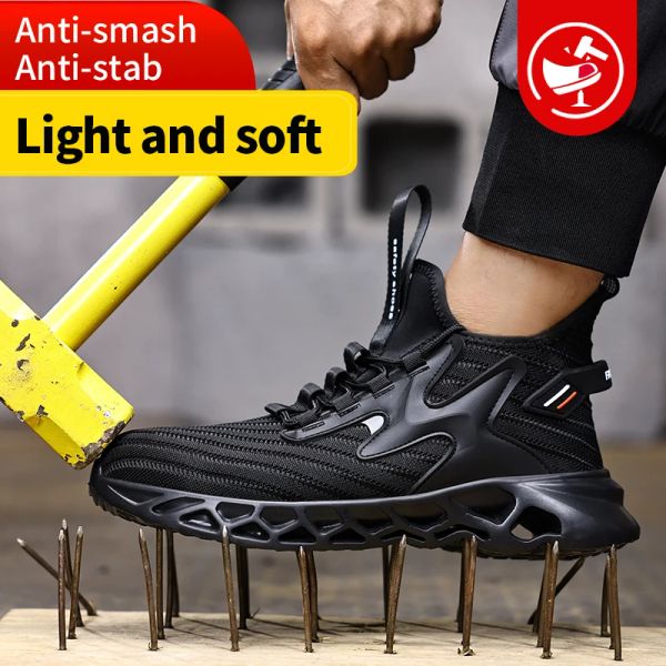 Boots Safety Steel to Shoes Men Men Fashion Sports Shoes Work Boots Boots Punctureping Security Protective Chaussures Indestructibles