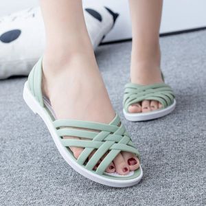 Boots Sandals 2022 Summer New Hollow Out Beach Shoes Fashion Outdoor Jelly Sandalias Mujer Flat Casual confortable Soft Sole Mom Shoes