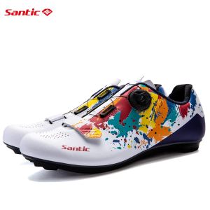 Bottes Santic Cycling Shoes for Men Women Road Vélo de route baskets légères respirantes professionnelles