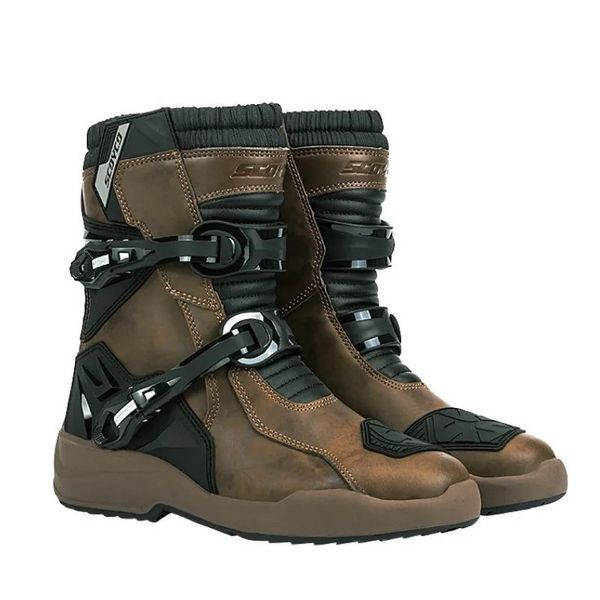 Bottes Scoyco imperméable en cuir marron moto bottes hommes femmes rétro vélo bottes anti-dérapant café Racer chaussures équitation équipement de protection 231020