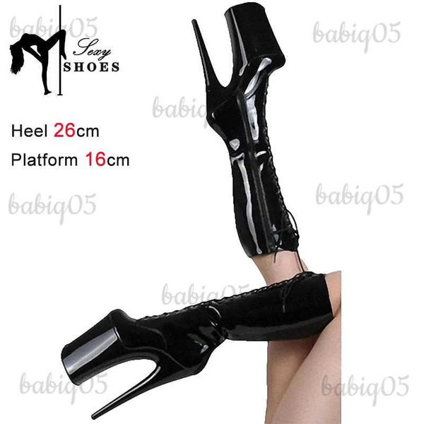 Bottes Sexy Pole Dance mi-mollet Tube bottes noir 10 pouces Stripper talons pompes discothèque femmes plate-forme longue fétiche chaussures taille 35-43 T231117