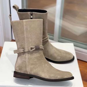 Laarzen schoenen laarsjes schoenen runway hybride stijl ijzer enkel zwart lederen luxe ontwerper dikke blok lage hak size35-41