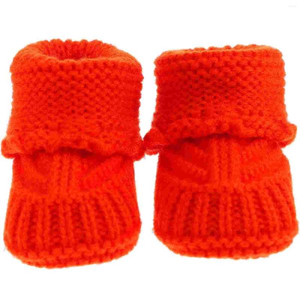 Bottes chaussures pour bébé filles Crochet chaussons chaud le noël à la main tricoté fil enfant en bas âge chaussures d'hiver né Costume