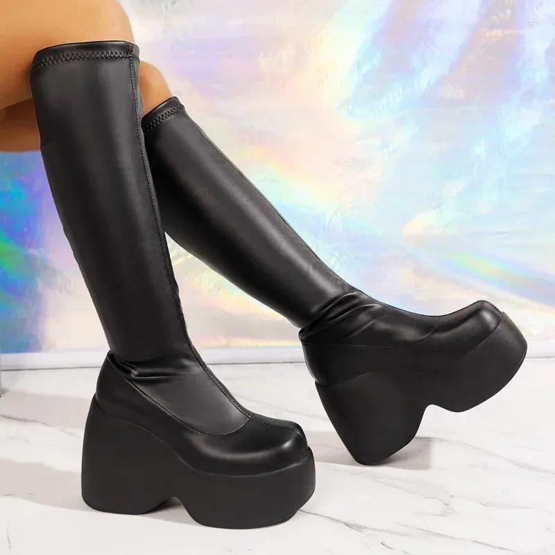 Stiefel Schuhe Für Frauen 2023 Winter Marke Gothic Stil frauen Große Größe 42 Fuß Bequem Punk Plattform Zapatos