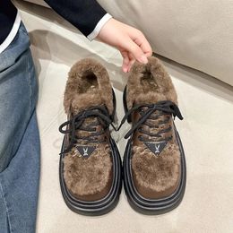 Bottes chaussures pour femmes hiver à lacets neige semelle épaisse antidérapant chaud coton extérieur Simple et élégant chaussure pour femme 231026