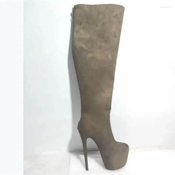 Boots Shofoo Shoes.Fashion Women's Environ 18 cm Bottes de talon de haut.Chaussures de fête du genou.Taille: 34-45