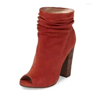 Boots shofoo chaussures à la mode des talons hauts pour femmes.Environ 11 cm Hauteur du talon.Peep Toe Mid Chalf Taille: 34-46