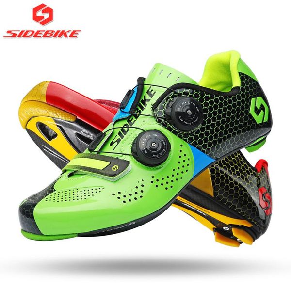 Boots Sidebike Route Cycling Chaussures en carbone Sole Road Bike Shoes Men Femmes Selflocking Racing Bicycle Sneakers Breathable Professional