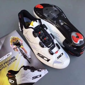 Laarzen Sidi schoten Froome Limited Edition/Italië Sidi Shot Vent Vent Carbon Sole Road Cycling Lock Shoes Full Carbon Sole