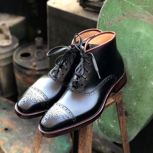 Bottes Sipriks 2023 Fait à la main Hiver pour hommes Véritable Cuir Brogues Chaussures Mâle Cowboy Boot Cheville Goodyear Welted Oxfords Italien