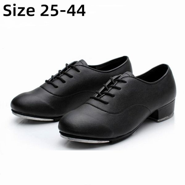 Botas Tamaño 25 45 Hombres adultos Niños Niño Zapatos de baile Tap Cuero o PU Oxford Lace Up Dancing Zapatos masculinos WD194 230829