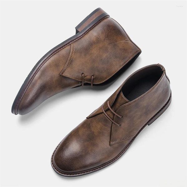 Botas Tamaño 39-46 Hombres Cuero Desierto Tobillo Moda Cómodo Marca Zapatos de hombre para caminar 2023