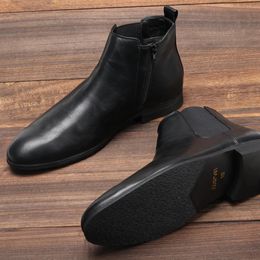 Bottes taille 7 ~ 13 hommes bottes Chelsea Style italien bottines en cuir souple hommes bottes 231216