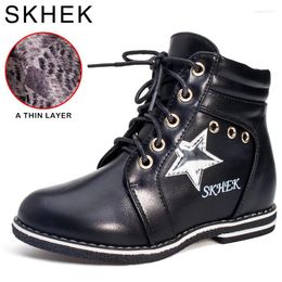 Boots Skhek Thin Flimsy Children For Kids Girls Chaussures Fashion Pu Patchwork Résultat de la cheville résistante