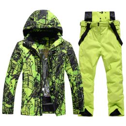 Combinaison de Ski pour hommes, Super chaude, épaisse, imperméable, coupe-vent, combinaisons de neige d'hiver, vestes + pantalons de marques, combinaisons de Ski et de snowboard