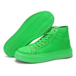 Boots Sneakers Green Sneakers Men Femmes Vulcanisés Chaussures Plu Size Fashion Hightop Tolevas Chaussures Man Casual Platform 2023