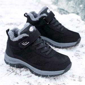 Bottes baskets hommes chaussures d'hiver chaud en peluche cheville neige décontracté plate-forme courte 221007