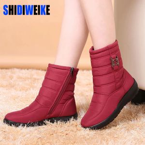 Boots Snow Boots Brand Dames Winterlaarzen Moeder Schoenen Antiskid Waterdichte Flexibele vrouwen Fashion Casual Boots Plus Size