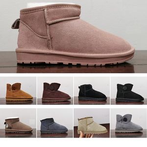 Bottes Bottes de neige Classique Australien Femmes Botte Chèvre Marron Kaki Gris Bois Flotté Châtaignier Boucle D'hiver Fourrure Neige Courte Peau De Mouton Laine Cheveux Intégrés Femmes Botas