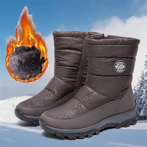 Boots Snow Femmes Flat Dames Chaussures imperméables Femme Zipper confortable Botas d'hiver décontracté Mujer 221007